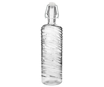 Botella de vidrio transparente con relieve, tapón de clip, Aire QUID.
