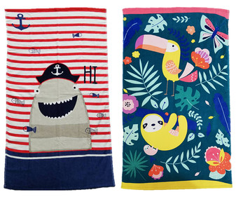 Toalla de playa tejido velour con estampado infantil, varios modelos, 350g/m² ACTUEL. Toalla de playa tejido velour con estampado infantil, varios modelos, 350g/m² ACTUEL.