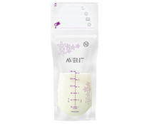 Bolsas de almacenamiento para leche materna con doble cierre antigoteo AVENT de Philips 25 x 180 ml.
