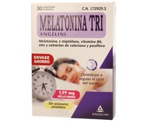Complemento alimenticio que contribuye a regular el ciclo del sueño MELATONINA Tri 30 comprimidos.