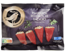 Pimiento rellenos de bacalao (MSC) ultracongelados ALCAMPO GOURMET 240 g.