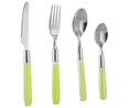 Set de 16 cubiertos con mango de plástico color verde TABERSEO.