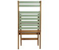 Conjunto de muebles de balcón 2 plazas con mesa y 2 sillas de madera plegables, color madera/verde, Porto GARDEN STAR ALCAMPO.