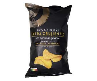 Patatas fritas lisas en aceite de girasol extra crujientes ALCAMPO GOURMET 180 g. Patatas fritas lisas en aceite de girasol extra crujientes ALCAMPO GOURMET 180 g.
