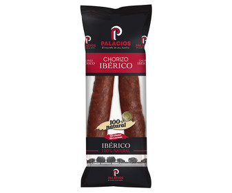 Chorizo ibérico 100% natural, sin conservantes ni colorantes PALACIOS 200 g. Chorizo ibérico 100% natural, sin conservantes ni colorantes PALACIOS 200 g.