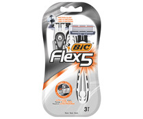 Maquinilla de afeitar recargable con cabezal de 5 hojas BIC Flex 5 3 uds Maquinilla de afeitar recargable con cabezal de 5 hojas BIC Flex 5 3 uds
