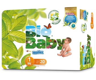 Pañales talla 1 biodegradables, para bebés de 3 a 6 kilogramos MOLTEX Bio Baby 20 uds Pañales talla 1 biodegradables, para bebés de 3 a 6 kilogramos MOLTEX Bio Baby 20 uds