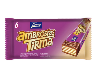 Ambrosías con relleno cubiertas de chocolate blanco TIRMA 6 uds. 129 g. Ambrosías con relleno cubiertas de chocolate blanco TIRMA 6 uds. 129 g.