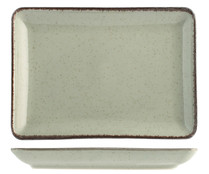 Plato rectangular fabricado en porcelana, color verde, 17 cm, Pearl PENGO.