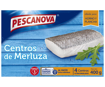 Merluza ultrancongelada, centros PESCANOVA 400 g. Merluza ultrancongelada, centros PESCANOVA 400 g.