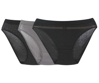 Lote de 3 bragas de algodón para mujer DIM Les Pockets Coton, talla L. Lote de 3 bragas de algodón para mujer DIM Les Pockets Coton, talla L.