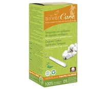 Tampón de algodón ecológico, super plus con aplicador SILVERCARE 14 uds. 