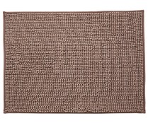 Alfombra de baño de chenilla color marrón, 50x70cm., 900/m² ATUEL.