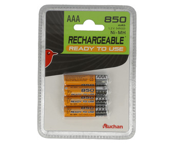 Pilas recargables AAA o HR03 4 unidades Pilas recargables AAA o HR03 4 unidades