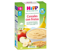 Papilla de cereales integrales con fruta (manzana y plátano), a partir de 6 meses HIPP Biológico 250 g.
