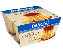 Flan sabor a vainilla elaborado sin gluten DANONE 4 x 100 g.