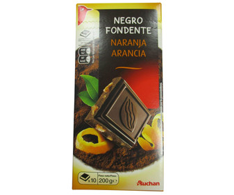 Chocolate negro con naranja 200 gramos Chocolate negro con naranja 200 gramos