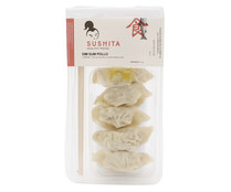Bandeja con 5 dim sum orientales rellenos de pollo SUSHITA 115 g.