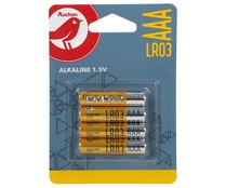 Pack de 4 pilas alcalinas AAA, LR03, 1,5V, PRODUCTO ALCAMPO.