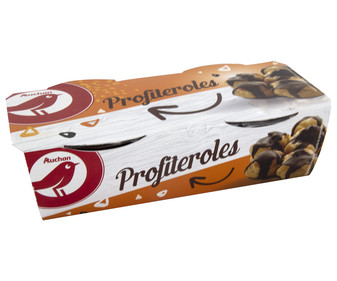 Profiteroles bañados en salsa de chocoalte PRODUCTO ALCAMPO 2 x 90 g. Profiteroles bañados en salsa de chocoalte PRODUCTO ALCAMPO 2 x 90 g.