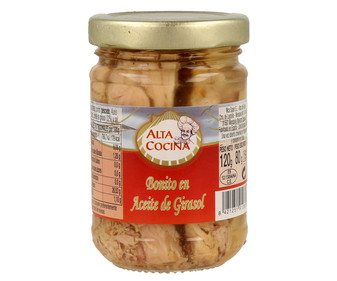 Bonito del norte en aceite vegetal frasco de 80 gramos Bonito del norte en aceite vegetal frasco de 80 gramos