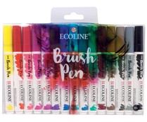 Set de 10 rotuladores ecoline con punta pincel, TALENS. Set de 10 rotuladores ecoline con punta pincel, TALENS.