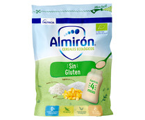 Papilla de cereales ecológicos (arroz, maiz y tapioca), sin gluten, a partir de 4 meses ALMIRÓN Cereales ecológicos 200 g.
