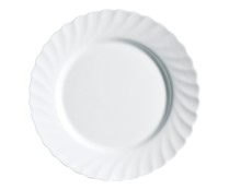 Plato llano redondo de vidrio color blanco 24,5cm., Trianon LUMINARC.