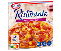 Pizza de masa fina y crujiente cubierta de queso, pepperoni y pimiento chile  DR. OETKER Ristorante 350 g. 