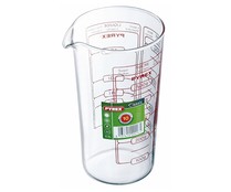 Vaso medidor con capacidad de 0,5 litros, gran resistencia. Apto para horno, y lavavajillas PYREX.