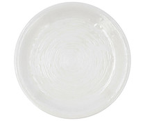 Plato llano de gres color blanco con diseño en relieve, 27cm LA BOUCHÈE by La Cartuja de Sevilla.