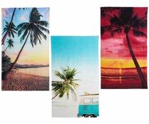 Toalla de playa velour, 90x160cm, 100% Algodón, 350g/m², ACTUEL. diferentes modelos, 1 unidad.