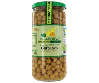 Garbanzos ecológicos en conserva ECOLECERA 425 g. Garbanzos ecológicos en conserva ECOLECERA 425 g.