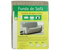 Funda elástica color marfil para sofá de 3 plazas PRODUCTO ECONÓMICO ALCAMPO.