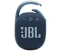 Mini altavoz JBL Clip 4 por batería, Bluetooth, 5W potencia, USB reproductor, color azul.
