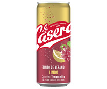 Tinto de verano con zumo natural de limón LA CASERA lata de 33 cl.