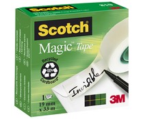 Rollos de cinta mágica de 33m x 19mm color blanco  + dispensador para la misma 3M 4 uds.