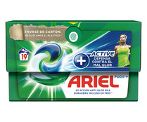 Detergente en cápsulas ARIEL 19 lavados.
