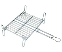 Parrilla doble de acero cromado para barbacoas, medidas 40x37 cm TRESDOGAR.