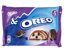 Barritas de chocolate y oreo MILKA 5 uds.185 gr. 
