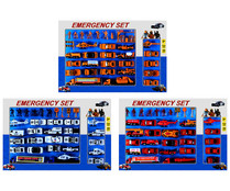 Set de coches y vehículos de emergencias con accesorios y figuras, VEHÍCULOS.