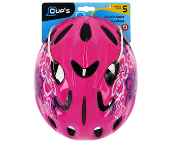 Casco infantil talla 48-52cm., ajustable con diseño de flores CUP'S ALCAMPO. Casco infantil talla 48-52cm., ajustable con diseño de flores CUP'S ALCAMPO.