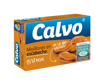 Mejillones en escabeche 13/18 piezas CALVO 69 g. Mejillones en escabeche 13/18 piezas CALVO 69 g.