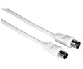 Cable HAMA de antena macho hembra, 3 metros, 75db, color blanco.