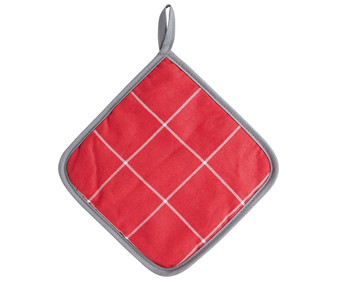Agarrador de cocina 20x20cm 100% algodón color rojo, ACTUEL. Agarrador de cocina 20x20cm 100% algodón color rojo, ACTUEL.