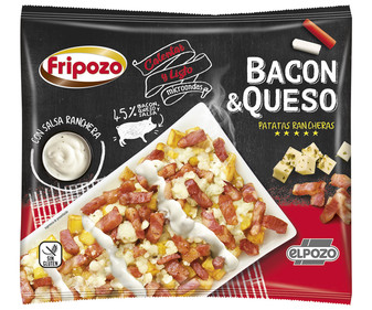 Patatas fritas con salsa ranchera, bacon y queso, elaboradas sin gluten FRIPOZO de El Pozo 330 g.
