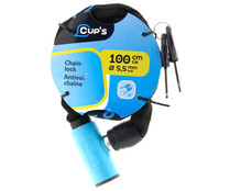 Candado antirrobo para bicicleta con cadena forrada, 1m., CUP'S ALCAMPO.