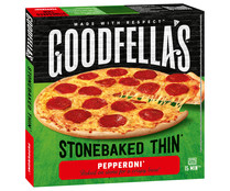 Pizza congelada de pepperoni, con base fina y crujiente horneada en piedra GOODFELLA´S 332 g.