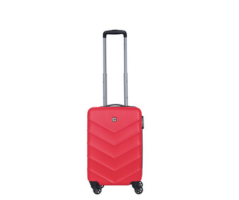 Maleta de cabina rígida de color rojo de 55 cm y 4 ruedas ABS, AIRPORT ALCAMPO. Maleta de cabina rígida de color rojo de 55 cm y 4 ruedas ABS, AIRPORT ALCAMPO.