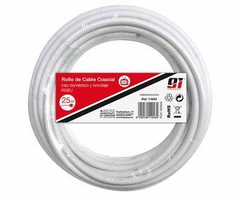 Rollo de 25 metros de cable coaxial (sin terminales) NINE&ONE. Rollo de 25 metros de cable coaxial (sin terminales) NINE&ONE.
